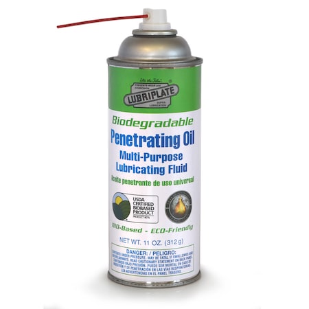 Lubriplate Biodeg. Pen. Oil, 12 Oz Cans, Biodegradable, Penetrating, Moisture Displacement Fluid, PK12 L0721-063